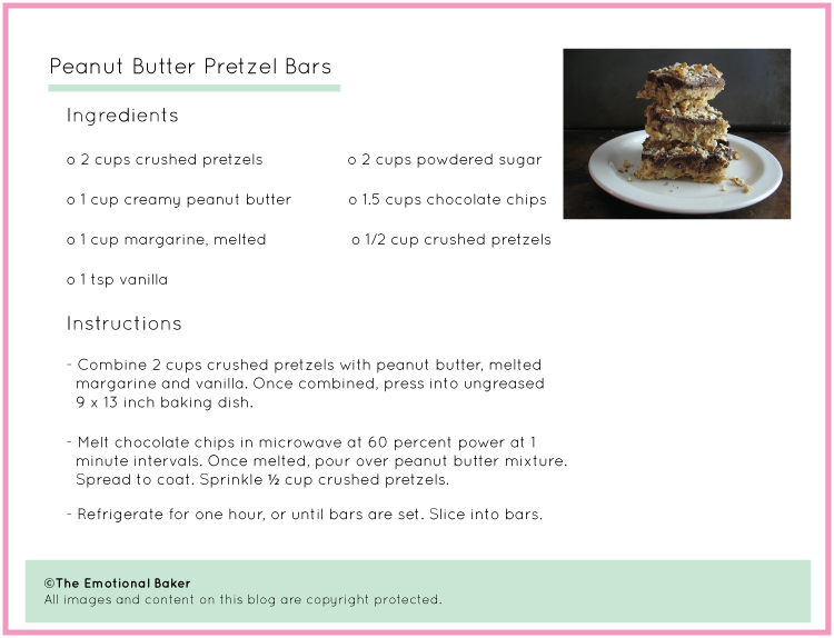 Peanut Butter Pretzel Bars Recipe