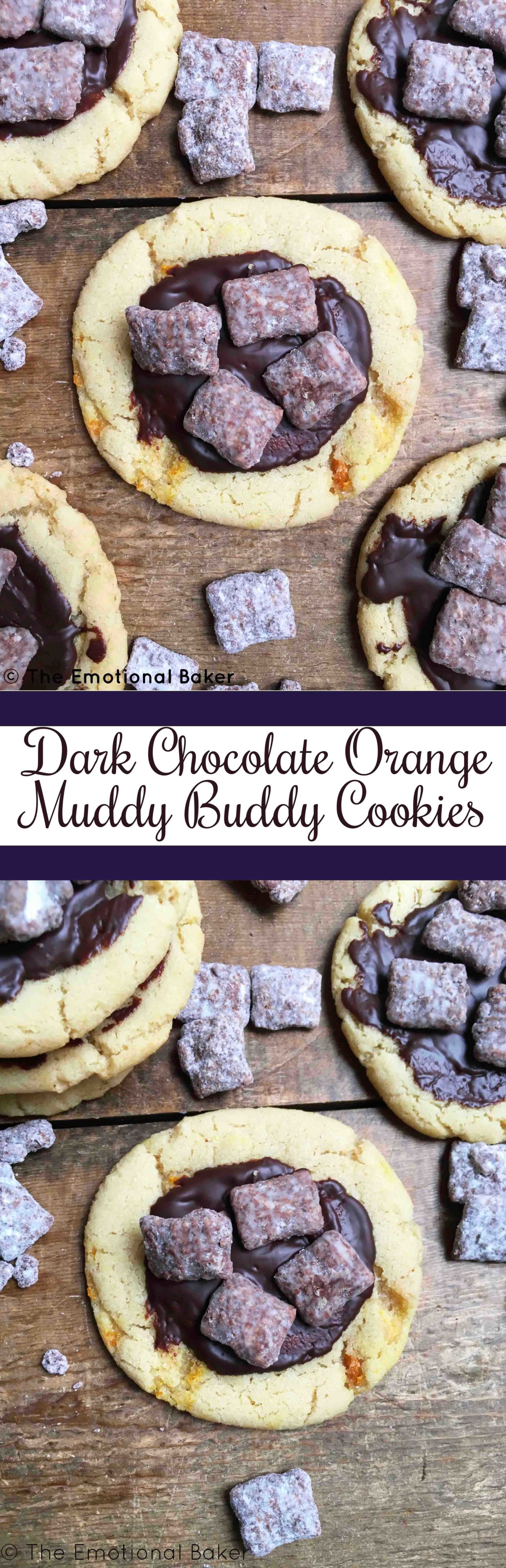Dark Chocolate Orange Muddy Buddy Cookies