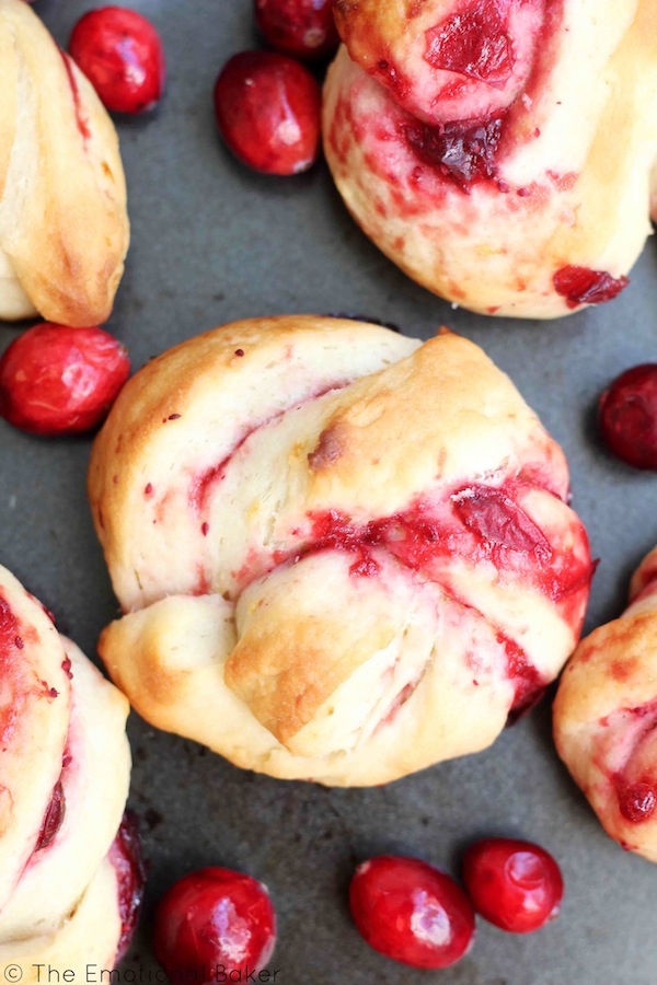 Start your day with Cranberry Sweet Rolls! This breakfast bun features a sweet lemon roll that is swirled with homemade cranberry jam.