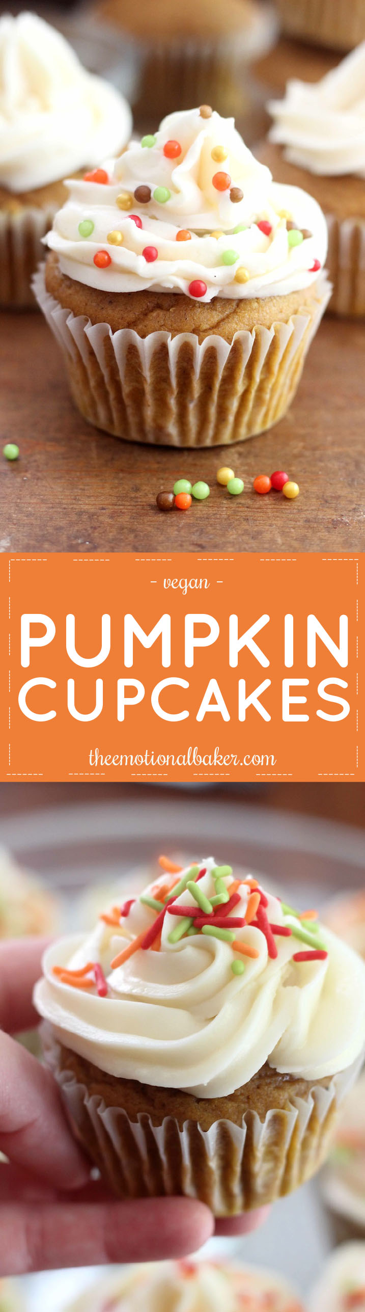 Vegan Pumpkin Cupcakes are perfect for fall and the holiday season. You won't be able to resist these delicious cupcakes!