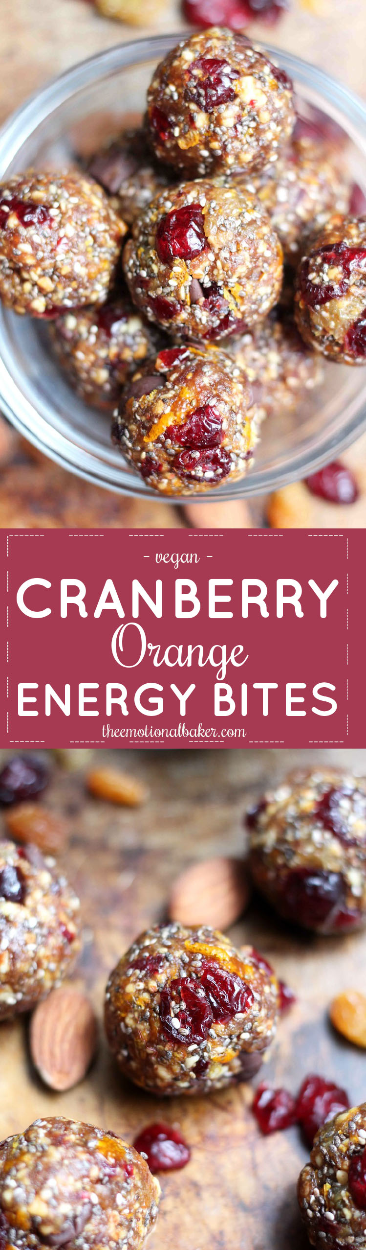 These Cranberry Orange Energy Bites have bright, bold flavor that will give you a jolt for studying, exercising & everything in between.